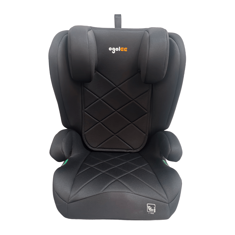 OG303B le suíochán cairr isofix, grúpa 2 3 suíochán cairr, teanndáileog foldable, dubh le cabhradh